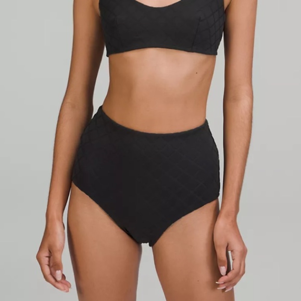 Lululemon diamond grid swim high-waist bottom size 4